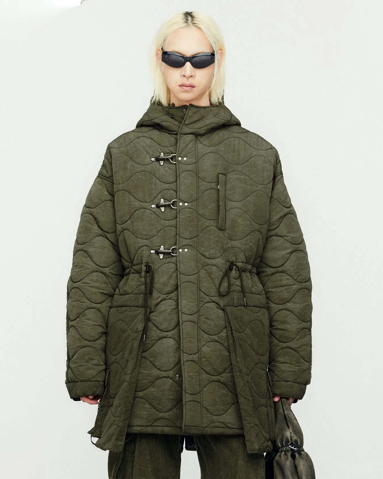 LACE-UP FISHTAIL PARKA awa638m(KHAKI)